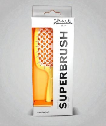  Зображення Janeke Superbrush the original гребінець продувна, щітка для волосся жовтого кольору з білим 